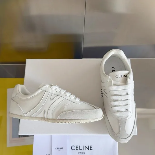 Celine Women’s Jogger Low-top Sneakers in White Leather product view 2