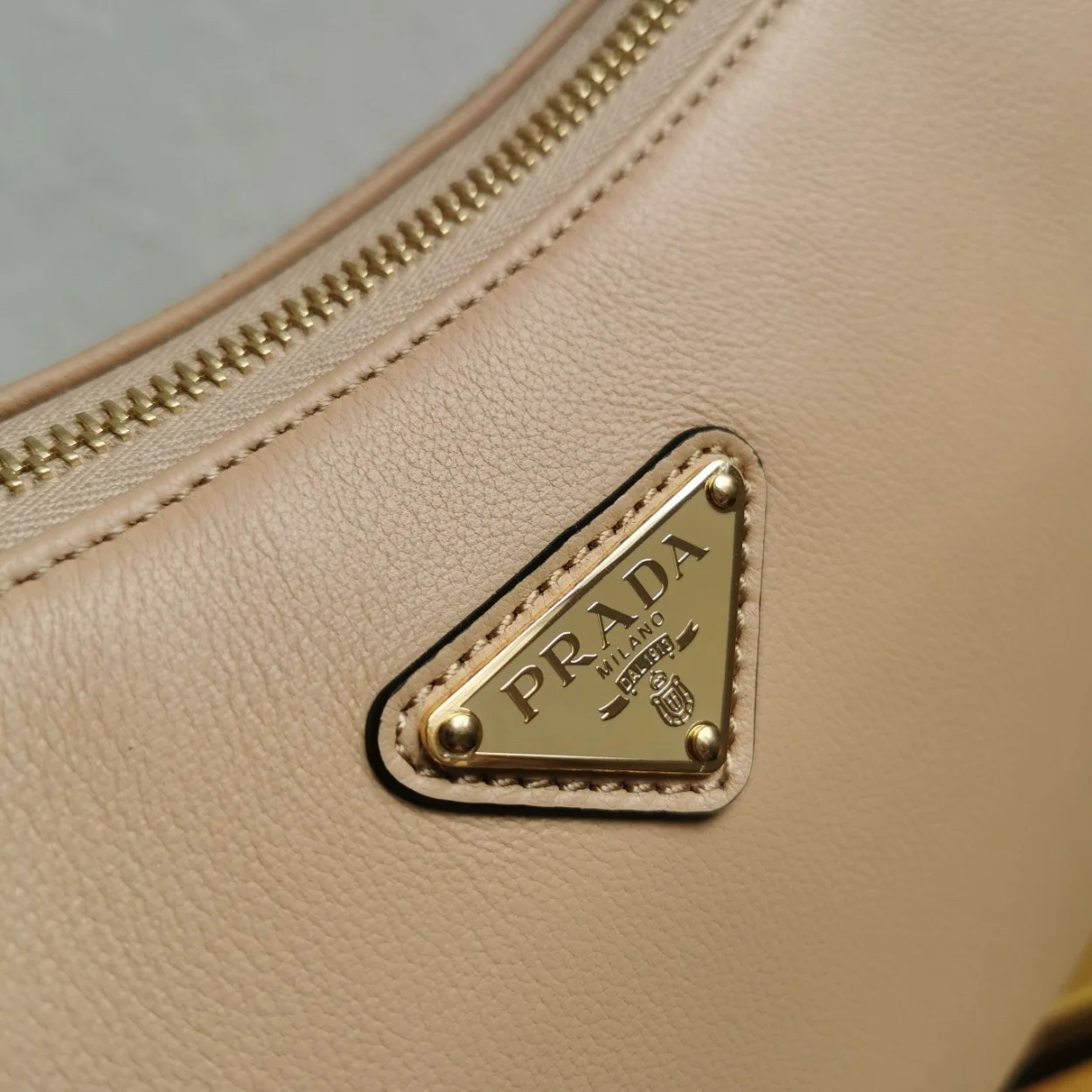 Prada Aimee Large Shoulder Bag in Travertine Leather product view 4