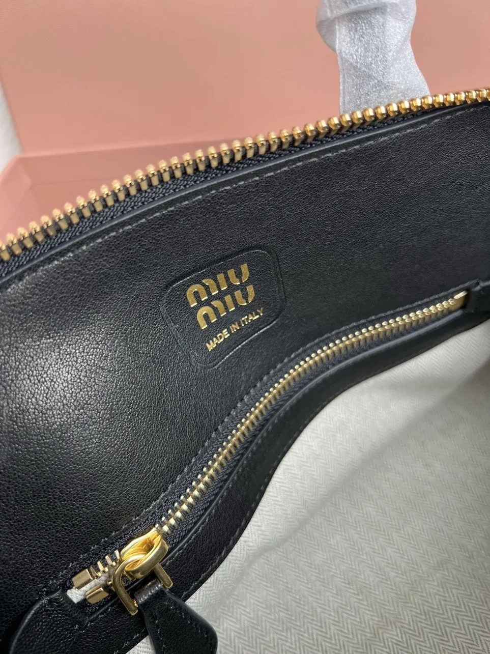 Miu Miu Aventure Small Top-handle Bag in Black Nappa Leather product view 6