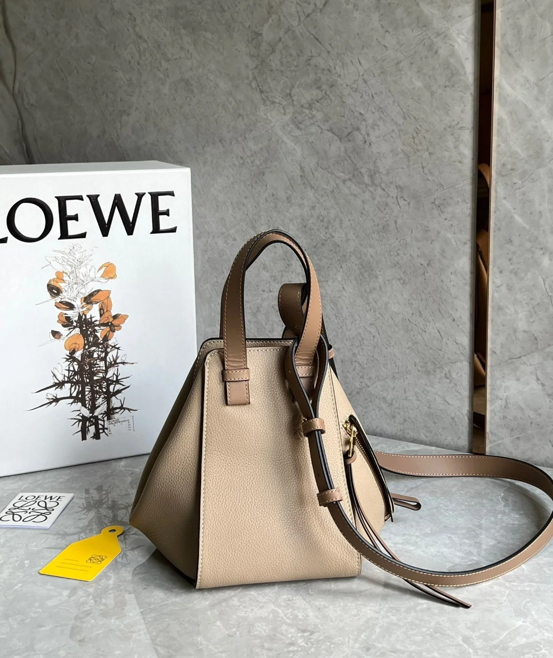 Loewe Compact Hammock Bag in Sand Grained Calfskin product view 2