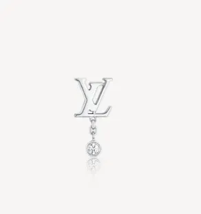 Louis Vuitton LV Monogram Drop Earrings Silver-Tone product view 2