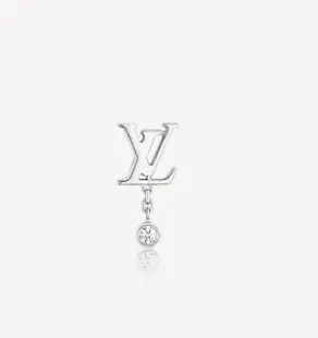 Louis Vuitton LV Monogram Drop Earrings Silver-Tone product view 2