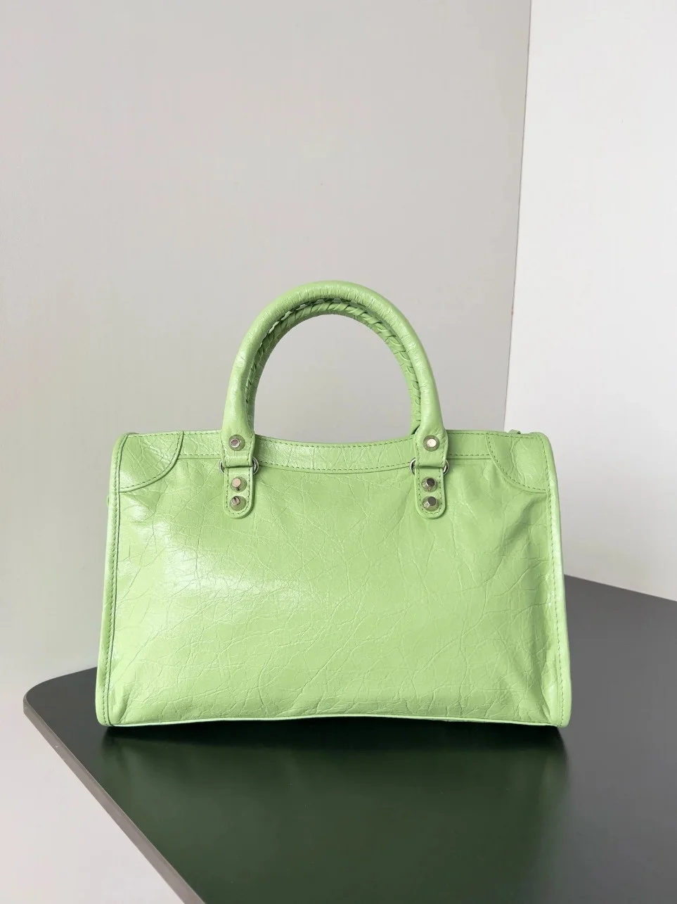 Balenciaga Le City Small Bag in Green Arena Lambskin product view 5