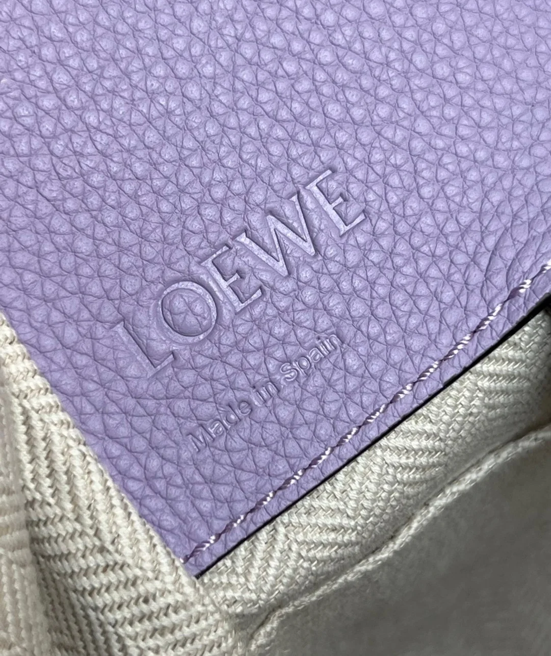 Loewe Compact Hammock Bag in Light Mauve Grained Calfskin product view 7
