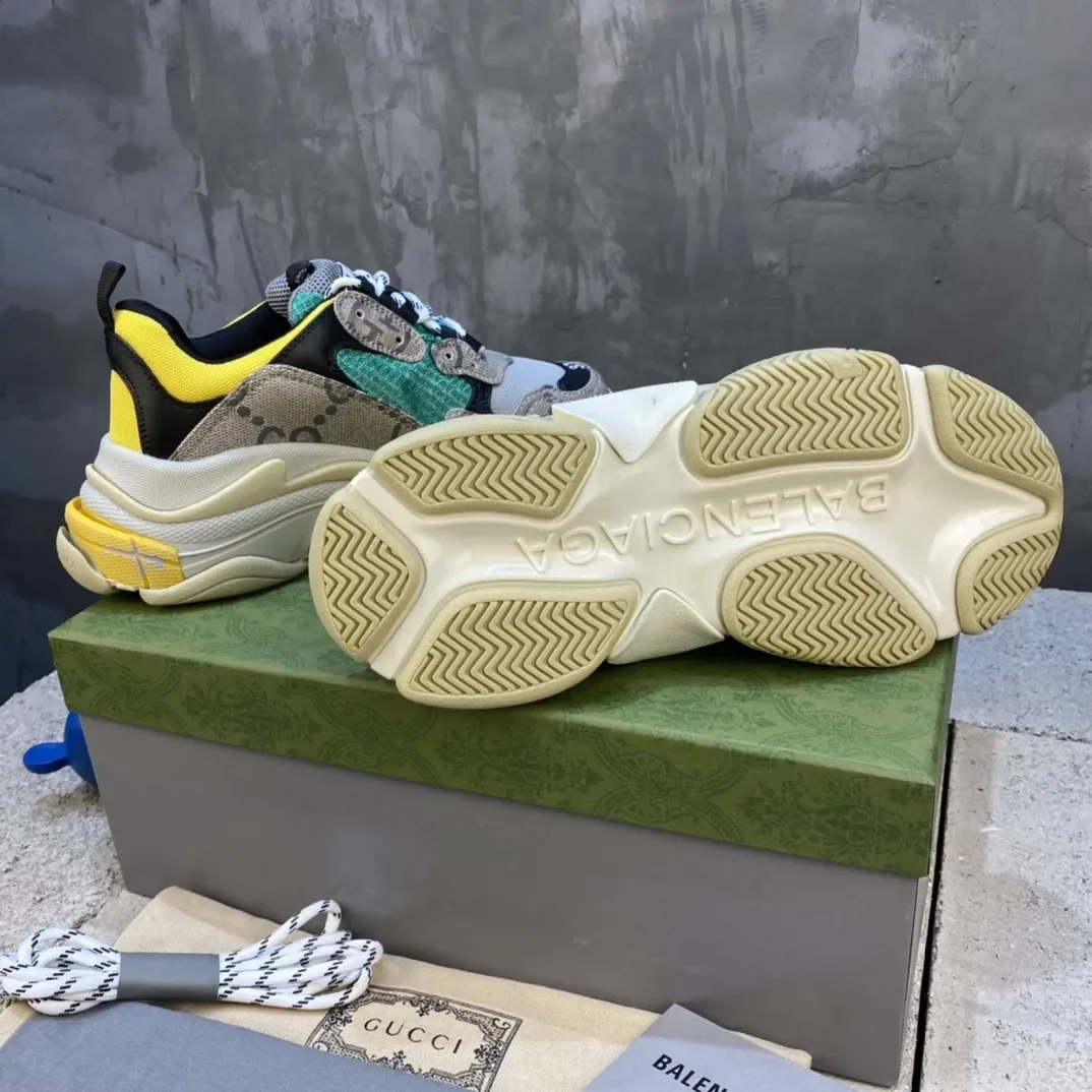 Gucci Balenciaga Triple S Beige Green Yellow Sneaker product view 9