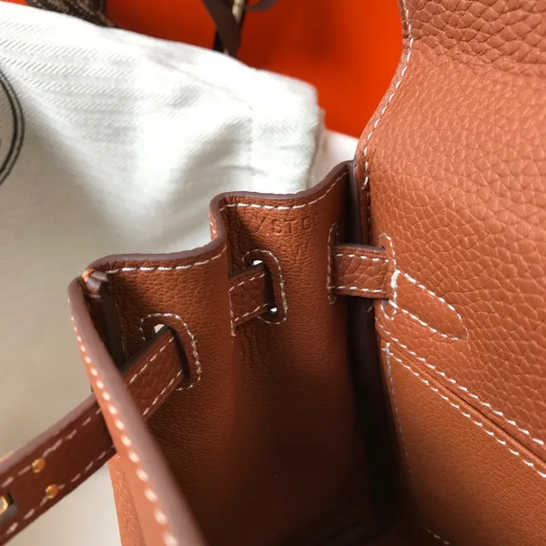 Hermes Kelly 20cm Bag In Gold Clemence Leather GHW product view 5