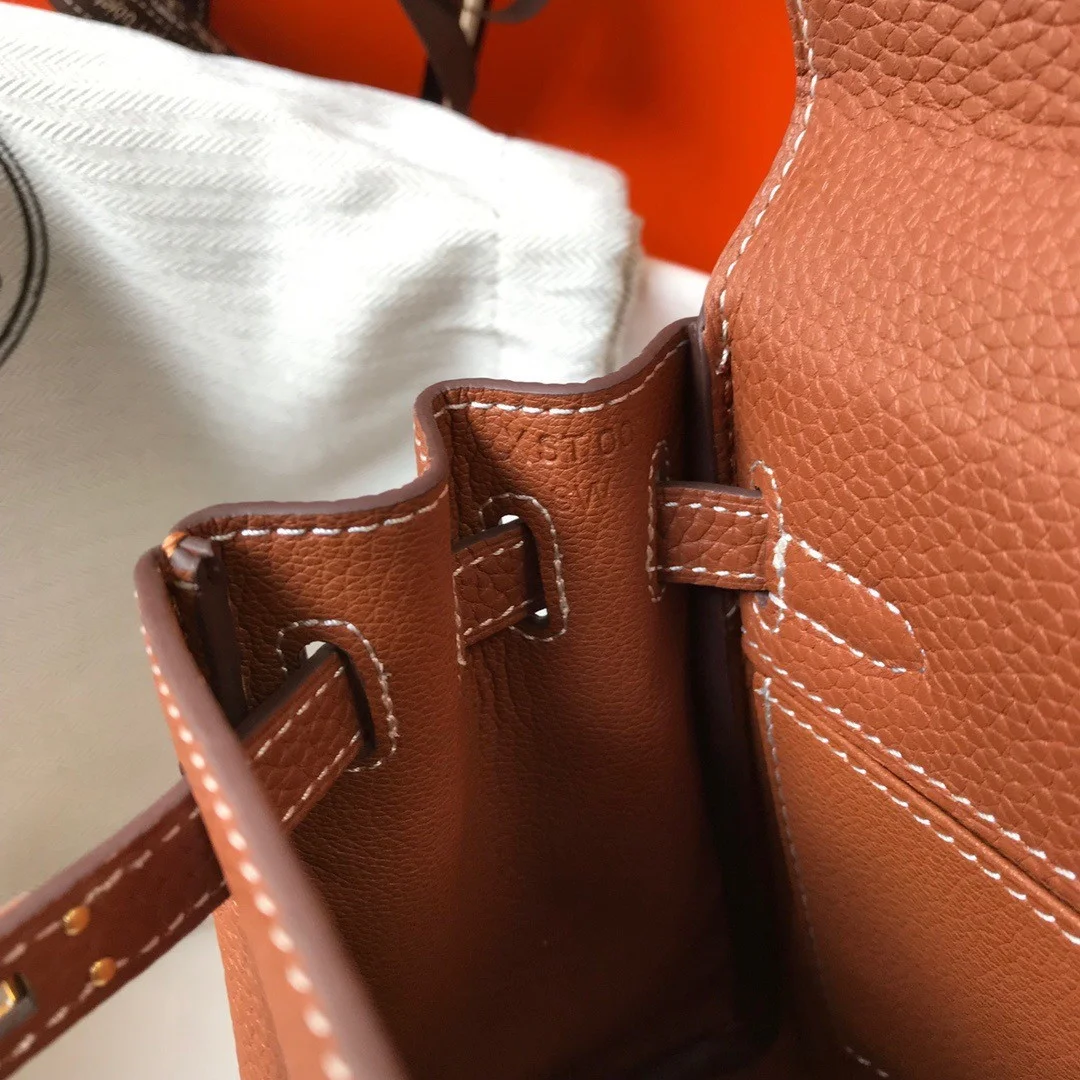 Hermes Kelly 20cm Bag In Gold Clemence Leather GHW product view 5