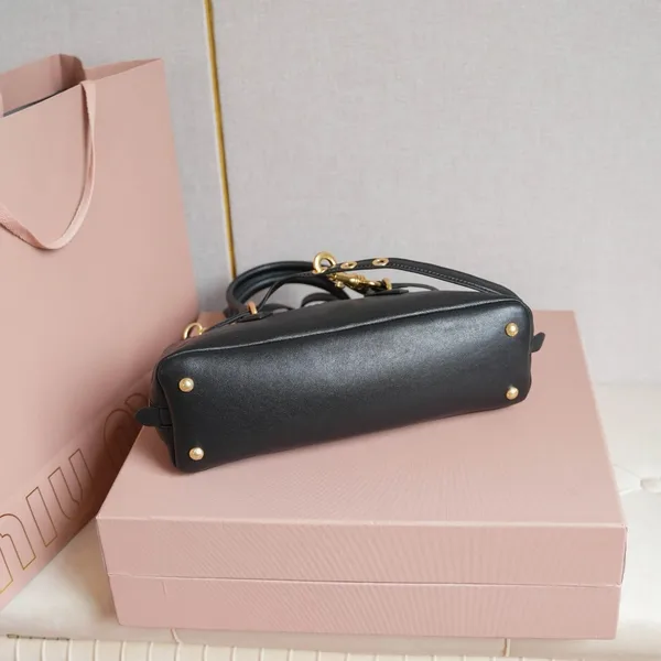 Miu Miu Aventure Medium Top-handle Bag in Black Nappa Leather product view 6