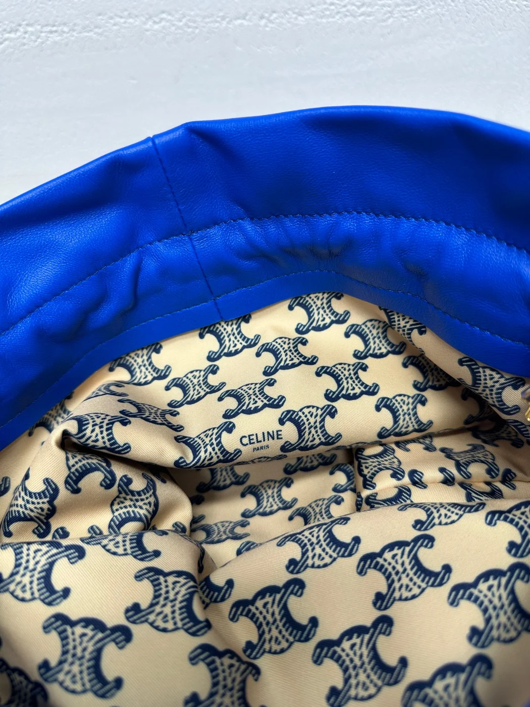 Celine Small Crystal Pouch In Lambskin — Blue product view 7