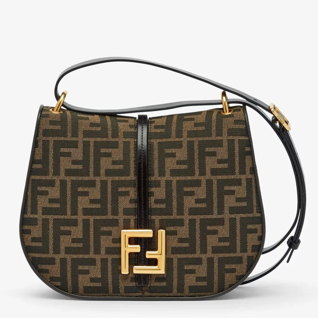 Fendi C’mon Medium Bag in FF Jacquard Fabric and Leather product view 1