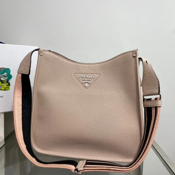 Prada Hobo Bag in Sand Grained Leather product view 8