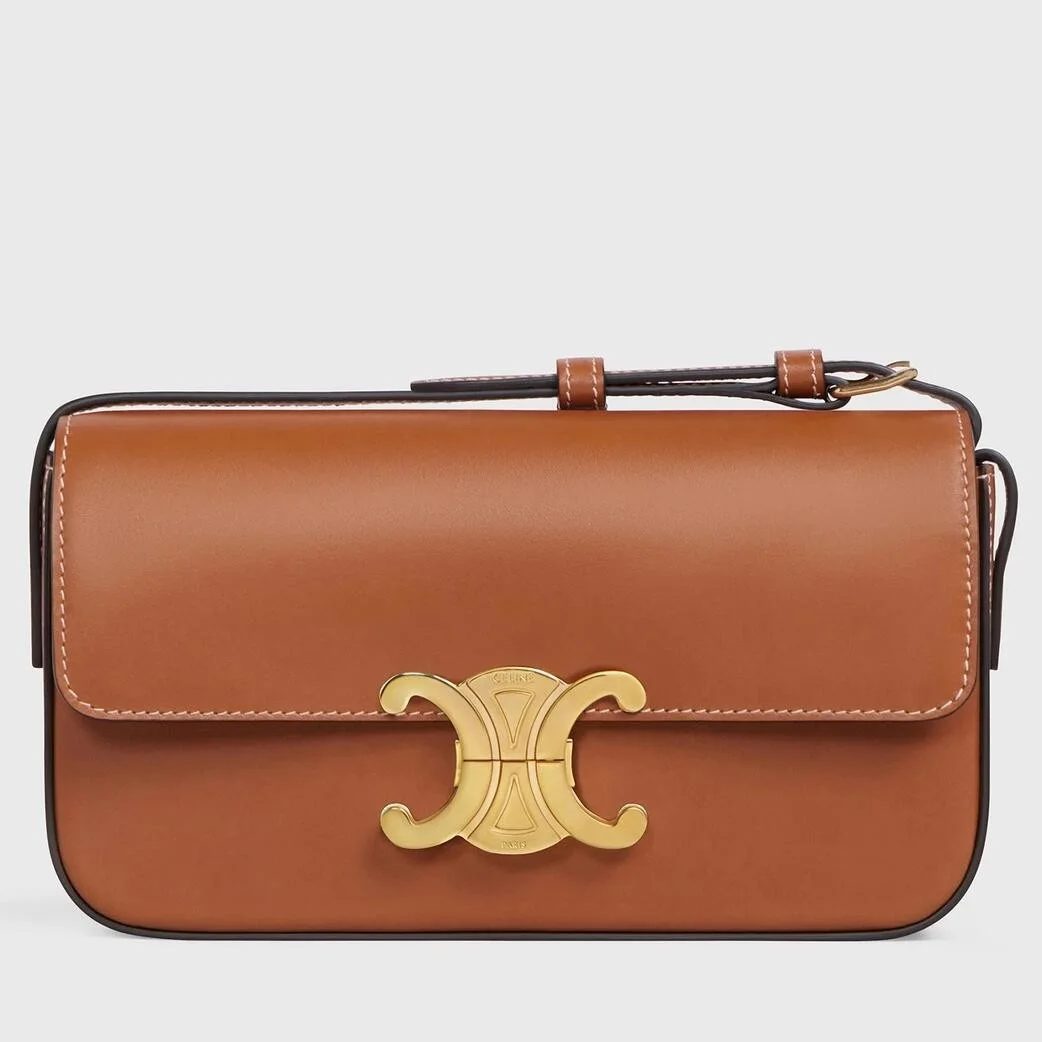 Celine Claude Shoulder Bag in Brown Calfskin product view 1