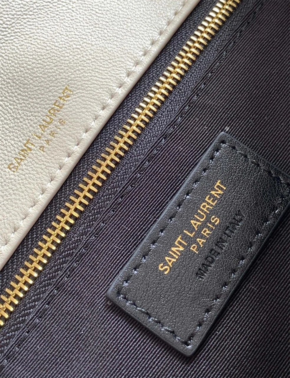 Saint Laurent Calypso Shoulder Bag In White Lambskin product view 10