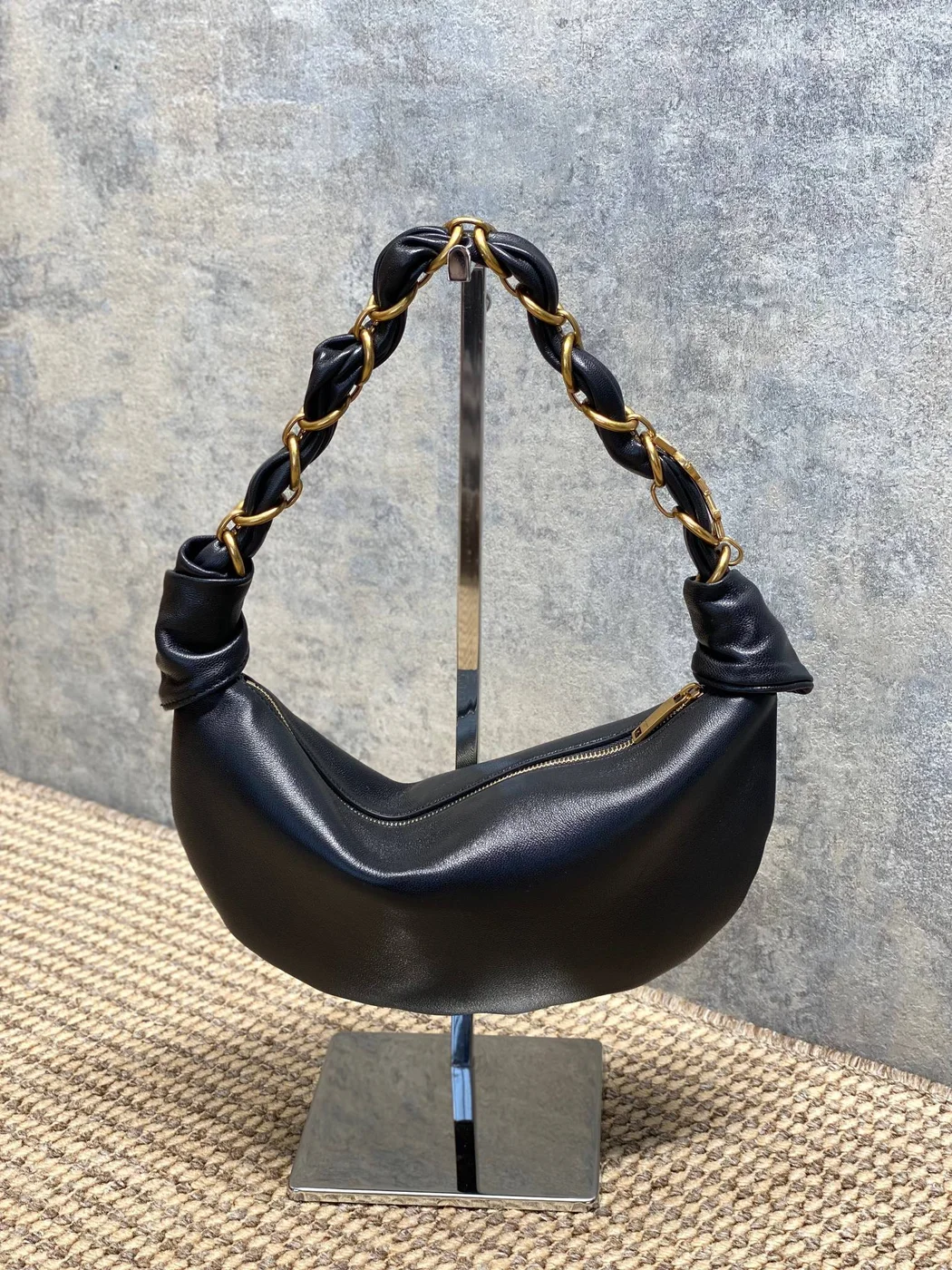 Saint Laurent Amalia Mini Hobo Bag — Black product view 1