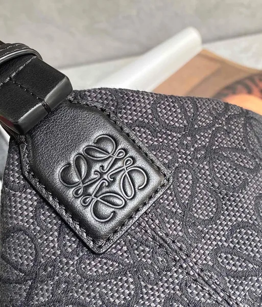 Loewe Cubi Medium Bag in Black Anagram Jacquard product view 3