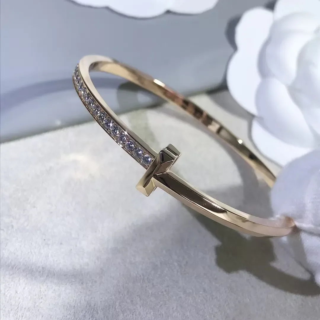 Tiffany & Co. T1 Narrow Half Pavé-Effect Hinged Bangle Two-Tone product view 7