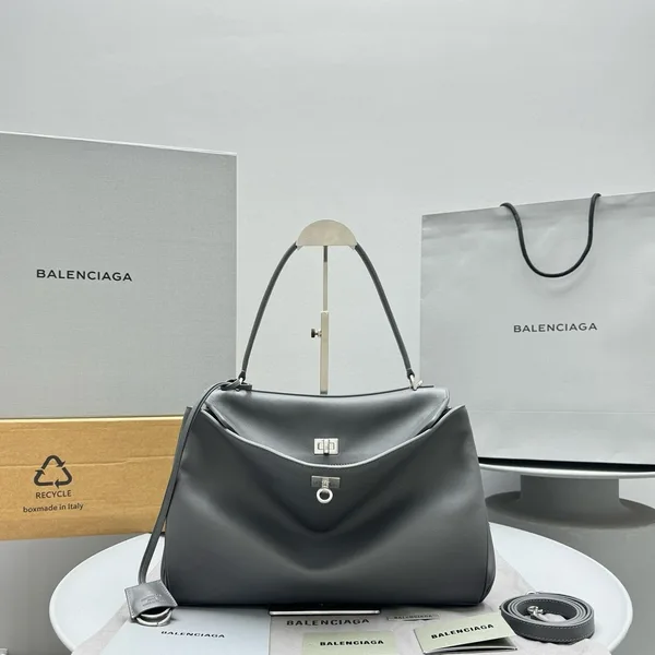 Balenciaga Rodeo Medium Bag in Grey Calfskin product view 5