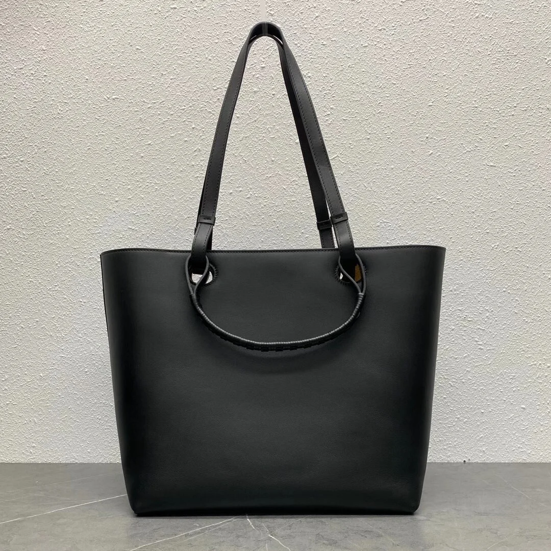 Loewe Anagram Medium Tote Bag In Black Calfskin product view 10