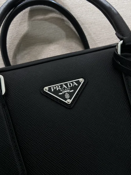 Prada Saffiano Leather Work Bag — Black product view 6