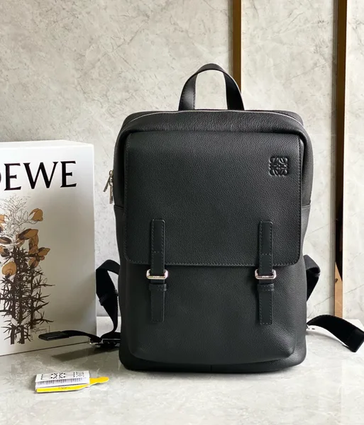 Loewe Military Backpack in Black Grained Leather product view 5