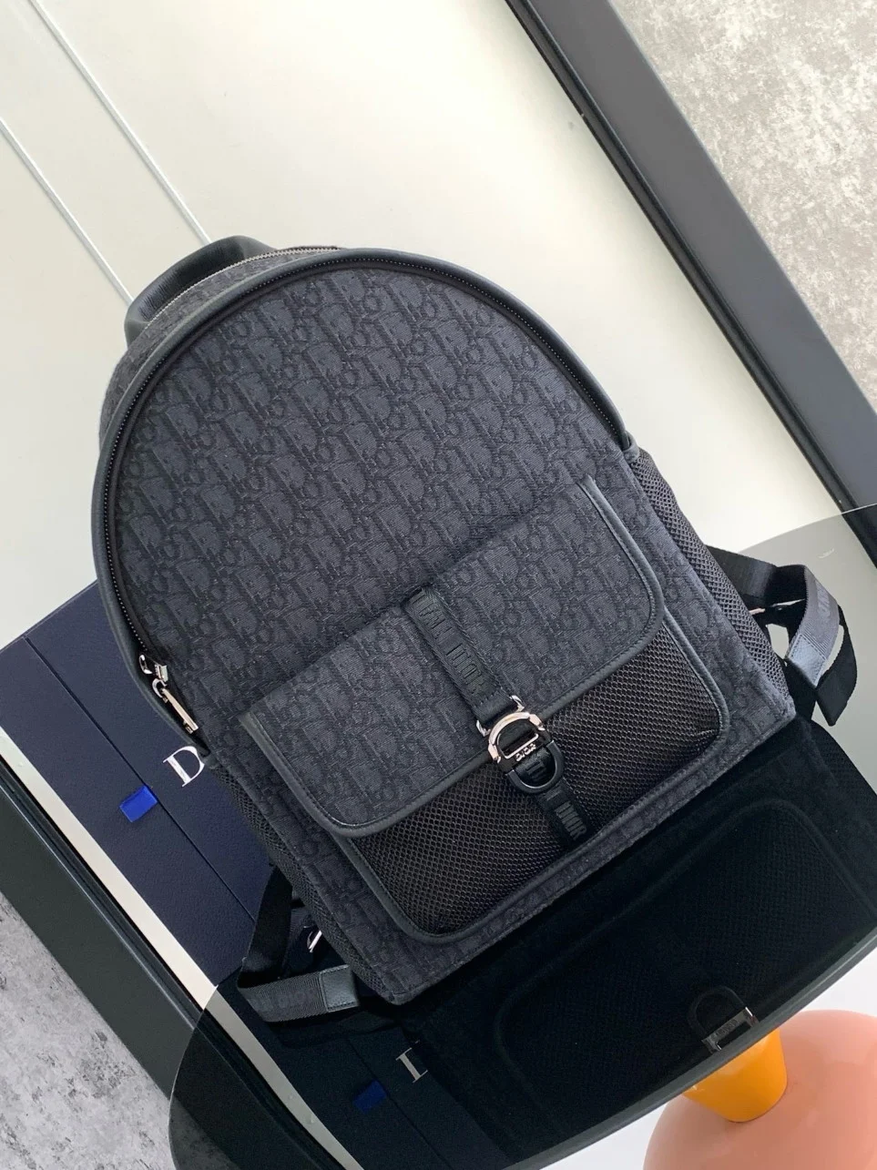 Dior 8 Backpack in Black Dior Oblique Jacquard product view 10