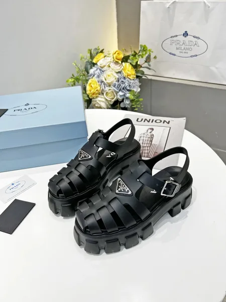 Prada Foam Sandals in Black Rubber product view 2