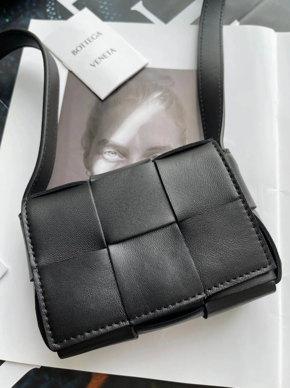 Bottega Veneta Candy Cassette Bag In Black Lambskin product view 5