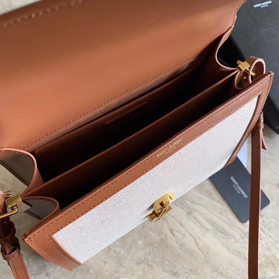 Saint Laurent Cassandra Medium Bag In Beige Canvas product view 10