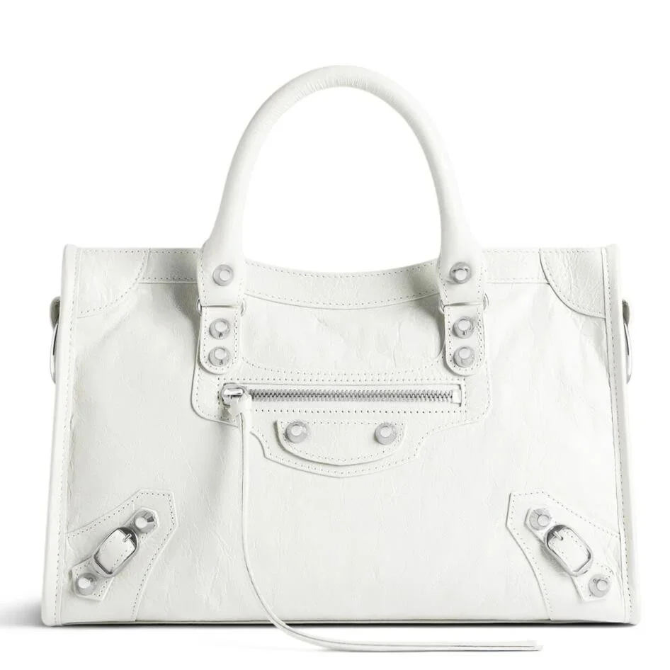 Balenciaga Le City Small Bag in White Arena Lambskin product view 1