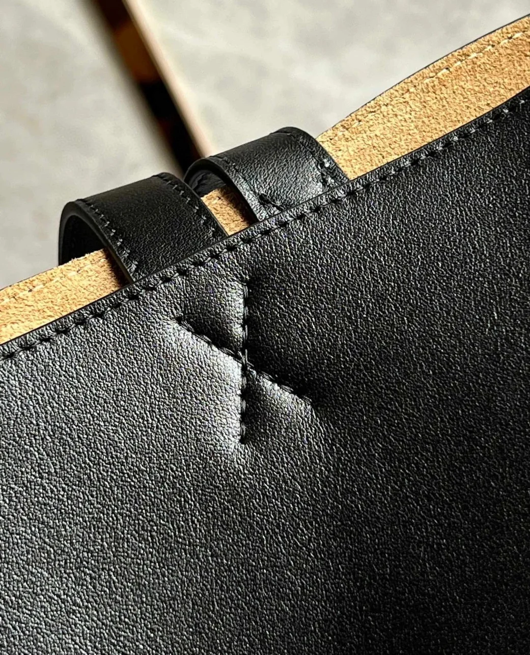 Loewe Large Puzzle Fold Tote Bag in Black Calfskin product view 10