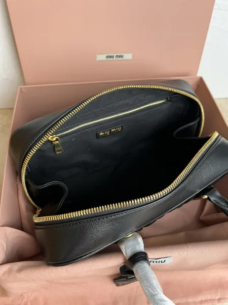 Miu Miu Arcadie Large Bag in Black Matelasse Leather product view 7