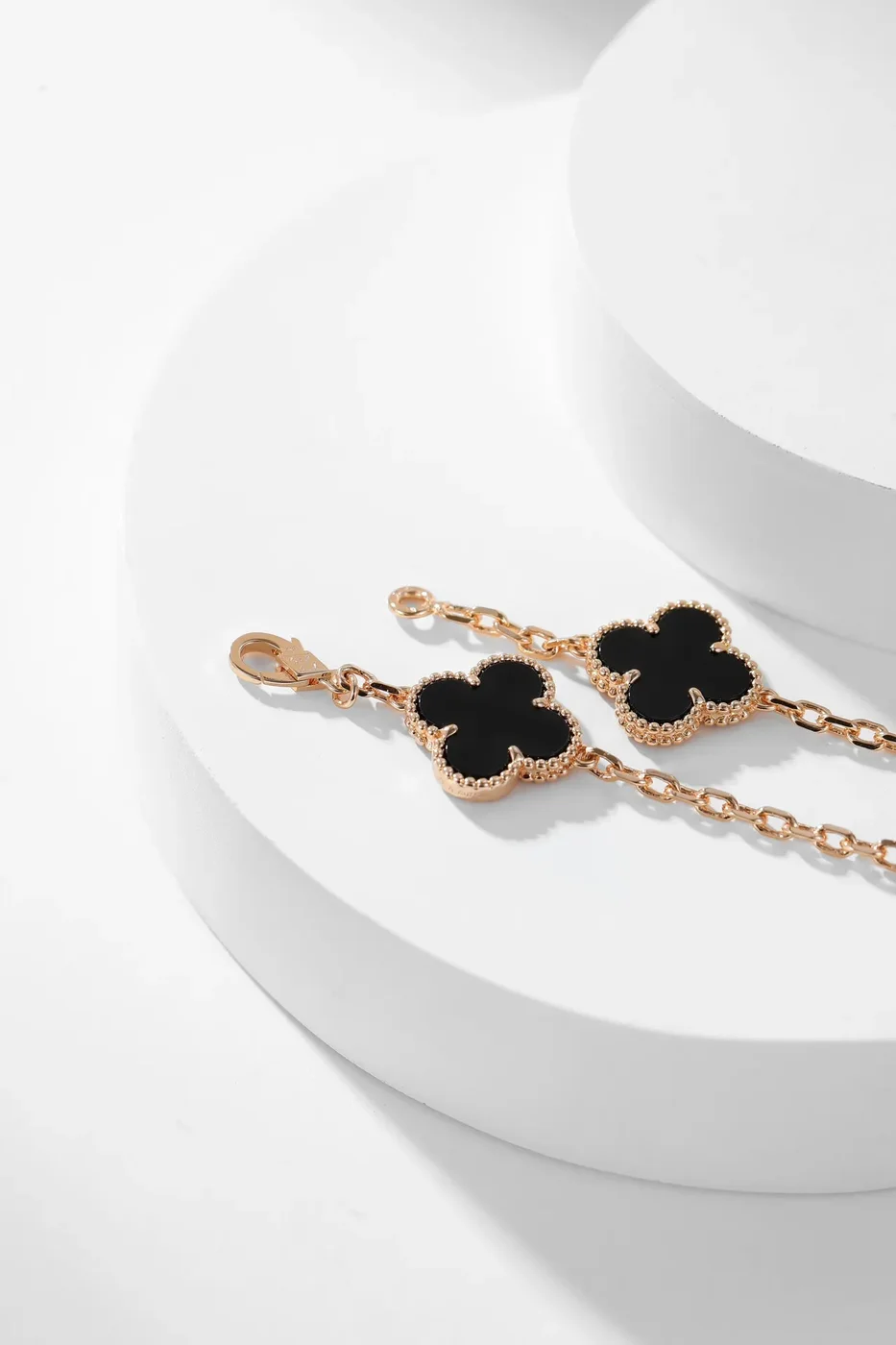Van Cleef & Arpels Alhambra Black Ten-Motif Gold-Tone Necklace product view 8