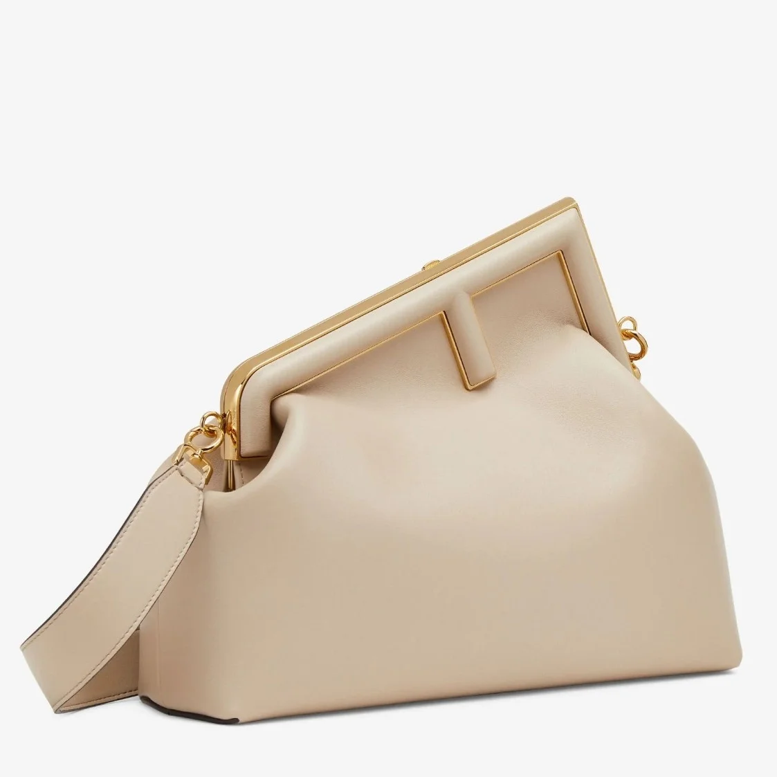 Fendi First Medium Bag In Beige Nappa Leather product view 1