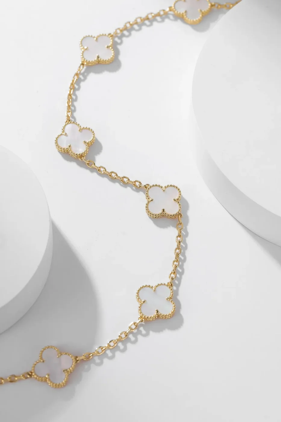 Van Cleef & Arpels Alhambra White Ten-Motif Gold-Tone Necklace product view 5