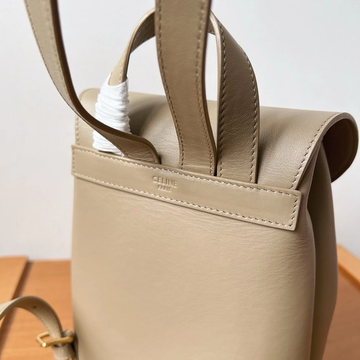 Celine Bonnie Backpack in Nude Calfskin product view 3