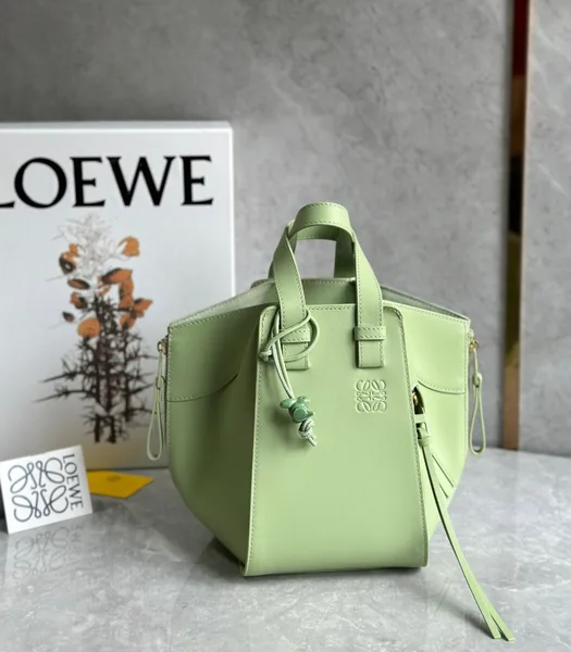 Loewe Compact Hammock Bag in Lime Green Satin Calfskin product view 5