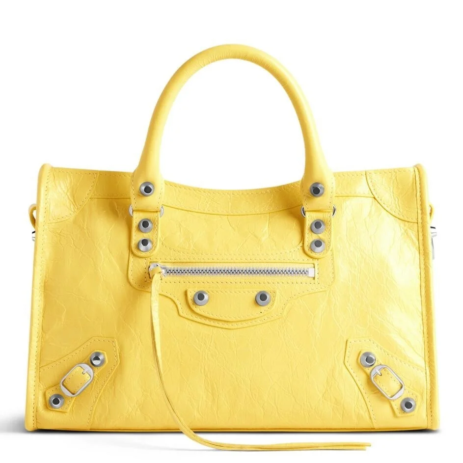 Balenciaga Le City Small Bag in Yellow Arena Lambskin product view 1