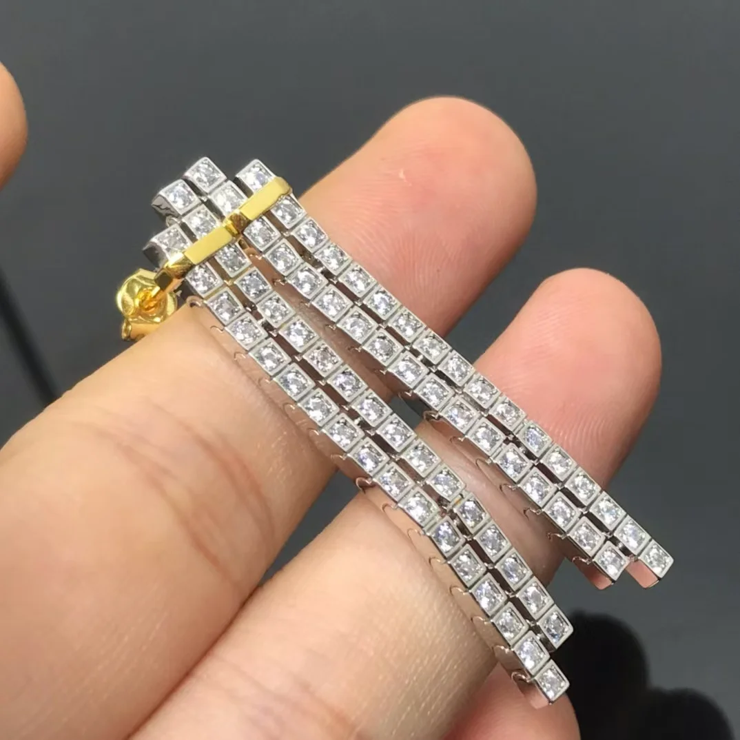 Tiffany & Co. Edge Long Pavé-Effect Drop Earrings Two-Tone product view 3