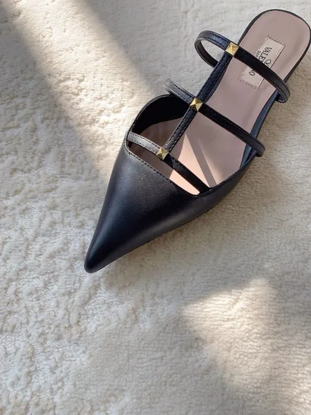 Valentino Rockstud Wispy Mules in Black Leather product view 5