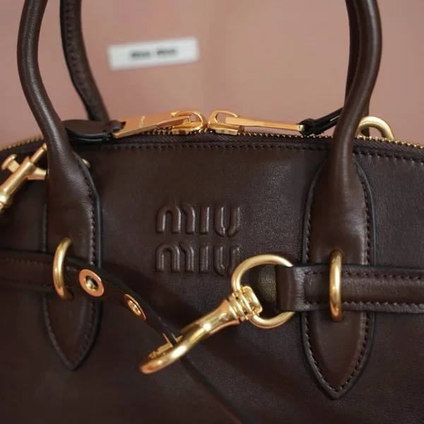 Miu Miu Aventure Medium Top-handle Bag in Briarwood Nappa Leather product view 9