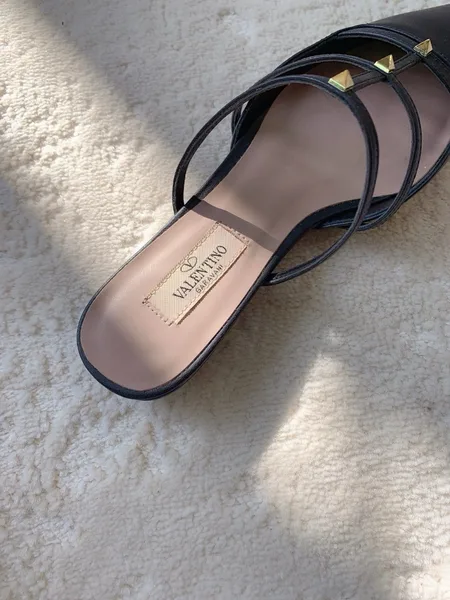 Valentino Rockstud Wispy Mules in Black Leather product view 4
