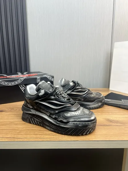 Versace Leather Sneakers in Black product view 5