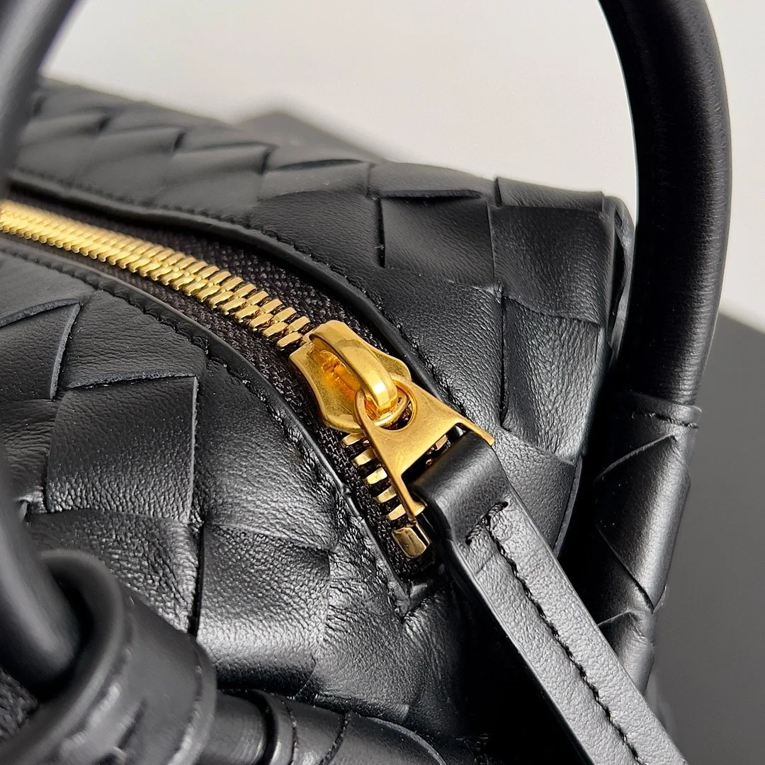 Bottega Veneta Small Loop Crossbody Bag In Black Intrecciato Lambskin product view 6