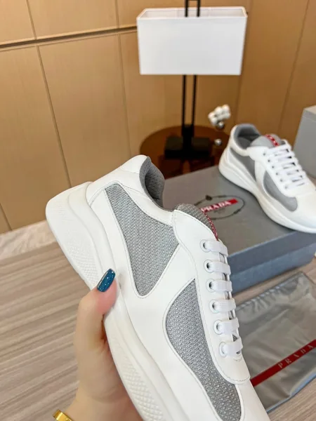 Prada America’s Cup Sneakers in White Rubber and Bike Fabric product view 3