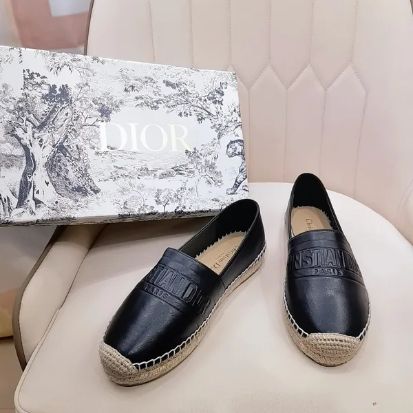 Dior Granville Espadrilles In Black Embossed Lambskin product view 5