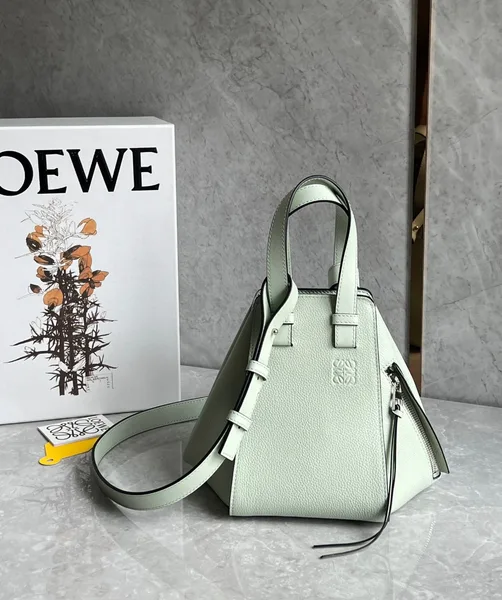 Loewe Compact Hammock Bag in Light Celadon Grained Calfskin product view 2