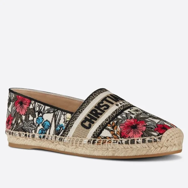 Dior Granville Espadrilles In Mille Fleurs Embroidered Cotton product photo