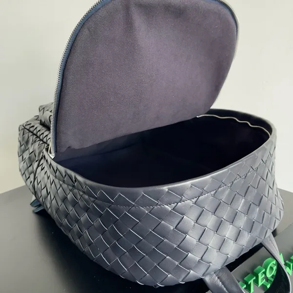 Bottega Veneta Medium Backpack In Dark Blue Intrecciato Calfskin product view 9