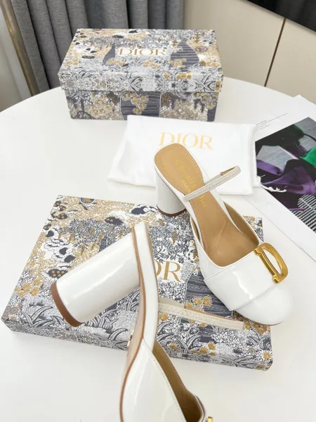 Dior C’est Slingback Pumps 80MM in White Patent Calfskin product view 5
