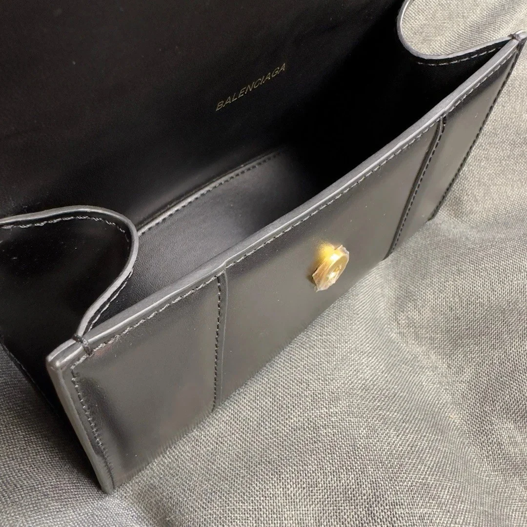 Balenciaga Hourglass XS Bag in Black Box Calfskin product view 4